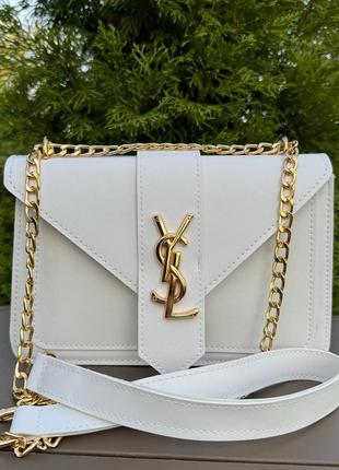 Женская мини сумочка клатч на плечо с цепочкой, маленькая сумка ysl