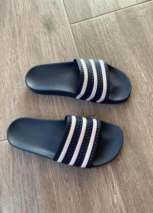 Мужские шлепанцы тапки сланцы adidas adilette blue оригинал 42