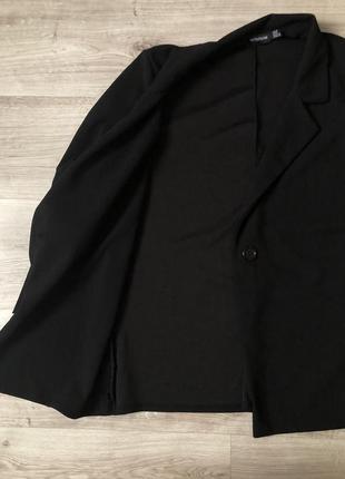 Черный женский жакет пиджак кардиган классический класичний базовый офисный офісний тренд база  олд мани сирена6 фото