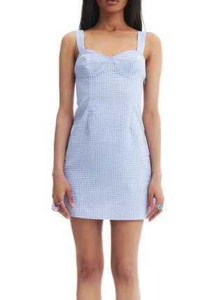 Плаття сукня платье мини міні блакитне голубое cropp xs s3 фото
