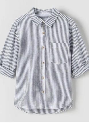 Шикарна сорочка із льону від відомого іспанського бренду zara.