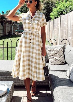 Винтажное натуральное ретро платье в стиле 50- х