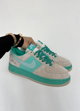 Жіночі кросівки nike tiffany rainbow x af grey blue