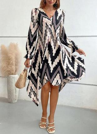 Сукня коктейльна геометричний принт міді, 1500+ відгуків, єдиний екземпляр