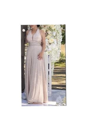 Вечірня нарядна сукня пудрового рожевого кольору