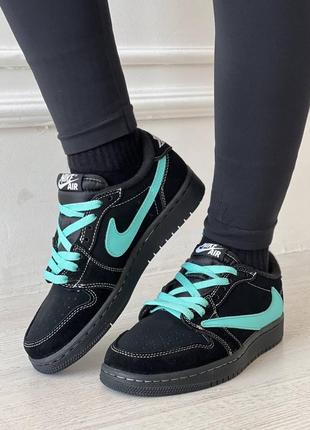 Женские кроссовки nike low travis scott's x tiffany