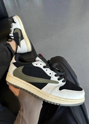 Женские кроссовки nike air jordan 1 low og 'olive' travis scott