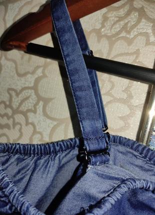 Джинсова блуза з вишивкою та відкритими плечима yessica (c&a) бавовна, купро6 фото