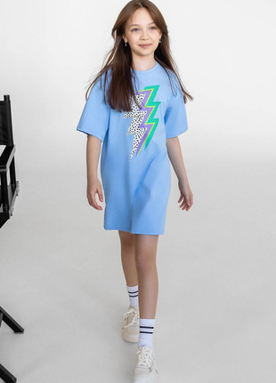 5 кольорів 🌈 сукня оверсайз, плаття підліткове, сукня-футболка для дівчаток підлітків