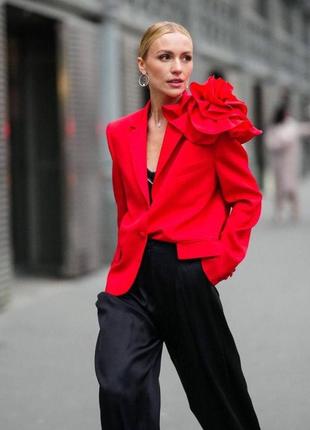 Пиджак жакет в стиле ysl красный с цветом