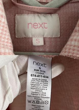 Стильна куртка-сорочка у клітинку next рожевий білий2 фото