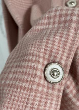 Стильна куртка-сорочка у клітинку next рожевий білий4 фото