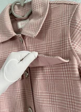 Стильна куртка-сорочка у клітинку next рожевий білий7 фото