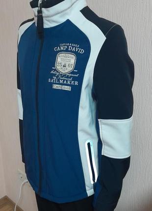 Крутая куртка синего цвета из softshella camp david designed in germany, 💯 оригинал6 фото