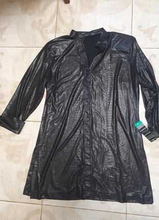 Удлиненная рубашка-туника под рептилию р.46