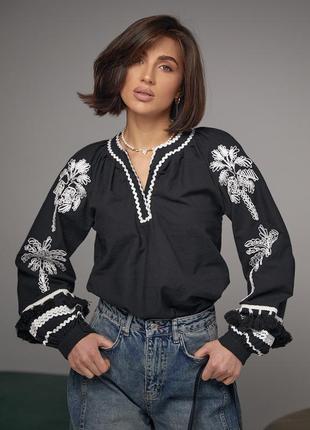 Жіноча блуза-вишиванка в етностилі1 фото