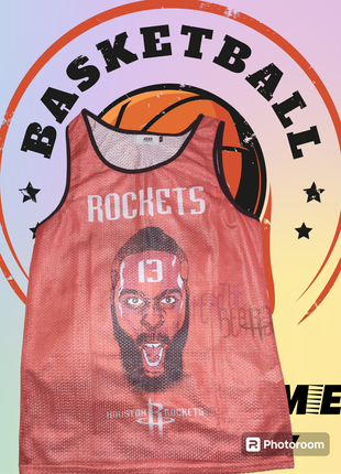 Баскетбольная майка jxos hоuston rockets, james harden