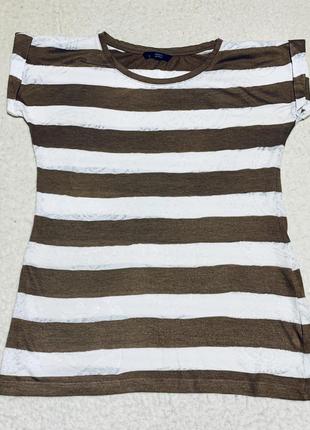 Футболка в полоску с ажурными полосами ellen amber (англия)