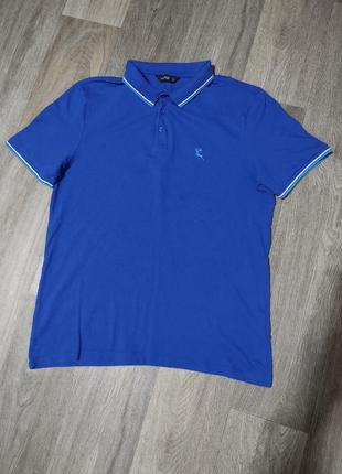 Мужская футболка / синее поло / f&f / мужская одежда / чоловічий одяг / чоловіча синя футболка