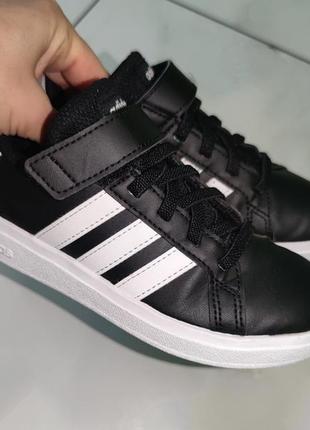 Черные кеды кроссовки adidas grand court 28 (17,5 см)