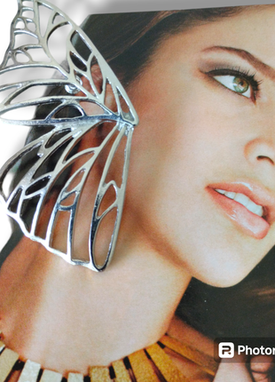 Сережки метелики. великі сережки 
моно сережка