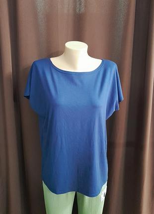 Футболка женская темно синяя,балтал с-5580. размеры: 52.