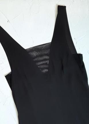 🎁1+1=3 шикарное черное платье миди с разрезом сбоку h&amp;m, размер 44 - 465 фото