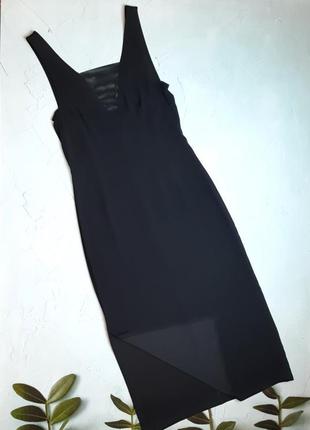 🎁1+1=3 шикарное черное платье миди с разрезом сбоку h&amp;m, размер 44 - 466 фото