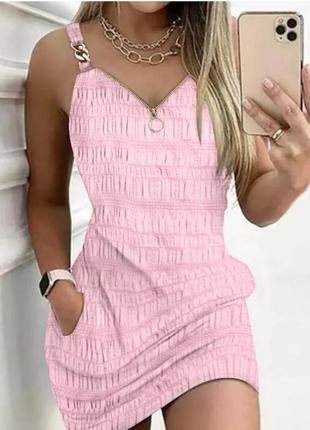 Платье летнее розовое пляжное