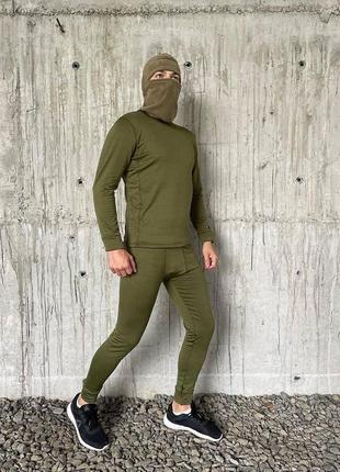 Мужское термобелье военное вафелька олива, зимнее термобелье зсу мужское хаки, мужской...
