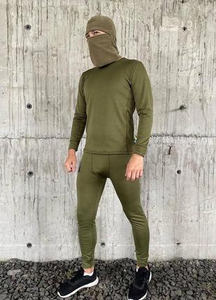 Мужское термобелье военное вафелька олива, зимнее термобелье зсу мужское хаки, мужской...