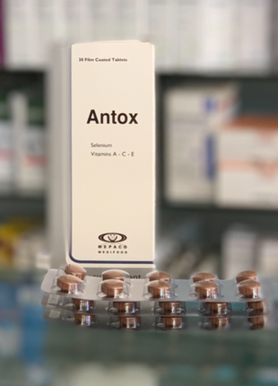 Antox антокс селен, вітамін а, с, е антиоксиданти 30 табл єгипет