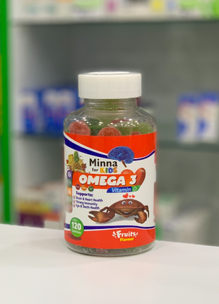 Omega minna мінна мінна омега 3 вітамін д для дітей 120 шт єгипет