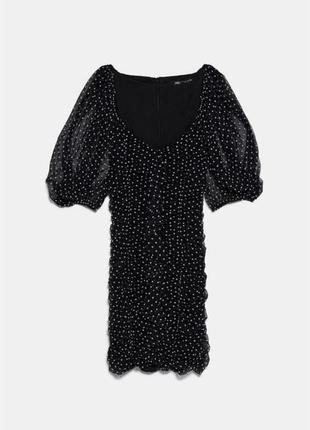Сукня міні в горох zara 4