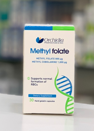 Metyl folate метил фолат 800 мг/ 1000 мг фолієва кислота 30 капс