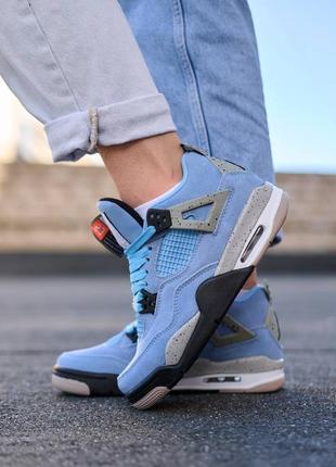 Кроссовки nike air jordan retro 4se university blue tech grey blue black