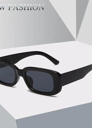 Солнцезащитные прямоугольные очки, унисекс очки с пластиковой оправой черные