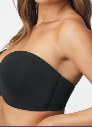 Бюстгальтер wonderbra ultimate strapless bardot double push-up без кісточок - чорний5 фото