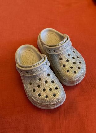 Крокс crocs crush clogs silver c11