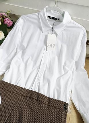 Комбінована сукня-сорочка від zara, розмір м2 фото