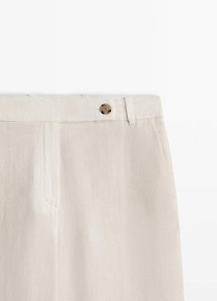 Льяні льняні штани брюки білі massimo dutti zara класичні5 фото