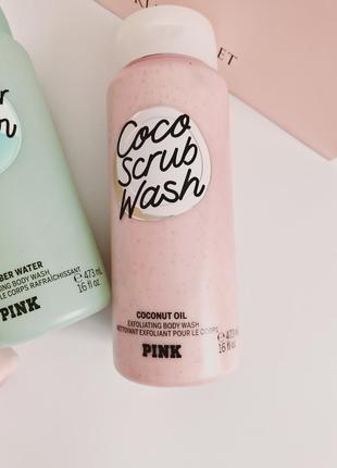 Гель-скраб для тела pink coco scrub wash victoria's secret, 473 мл