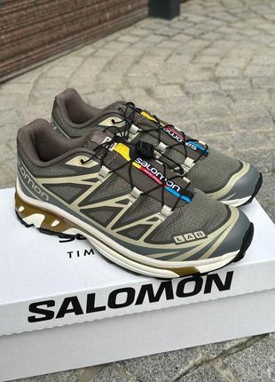 Salomon xt-6 beluga dull gold