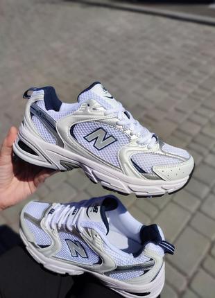 Женские кроссовки new balance 530 white navy silver premium