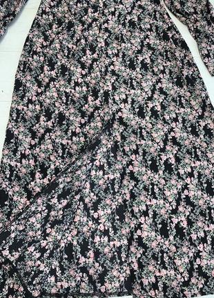 Довге плаття сукня в квітковий принт з розрізом нове missguided 14 42 m-l2 фото