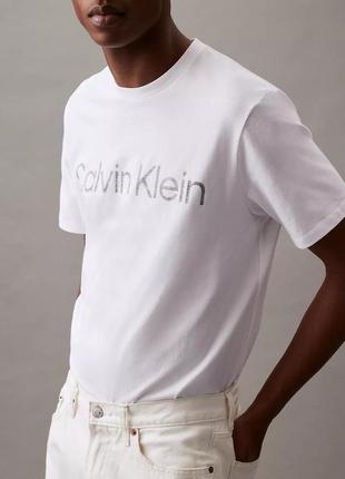 Футболка calvin klein, цвет белый😍