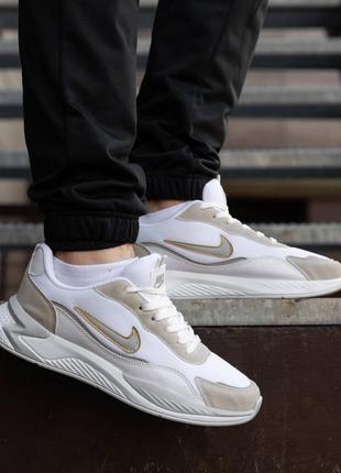 Чоловічі білі кросівки nike racer white silver