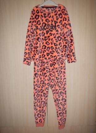 Пушистая флисовая пижама matalan p.134см(9 лет)