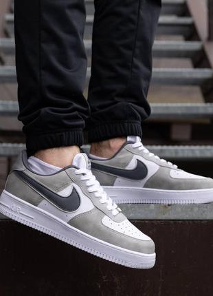 Чоловічі кросівки nike air force white silver