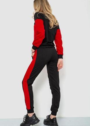 Спортивний жіночий костюм, колір чорно-червоний, 244r1854 фото
